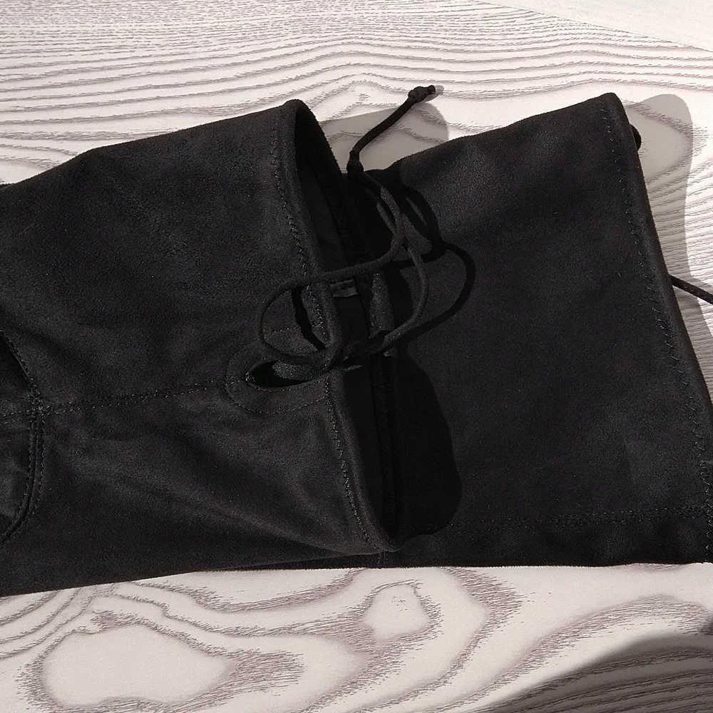 Unisa Quesia Black Faux Suede Over-The-Knee Boots